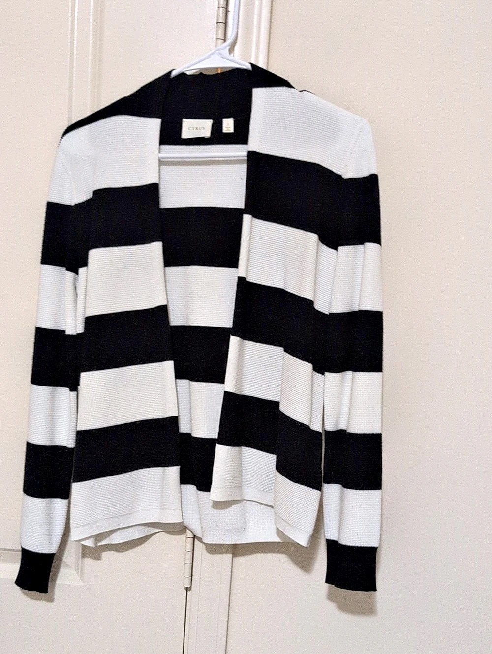 Cyrus Striped Cardigan in Black & White Size Small Like New